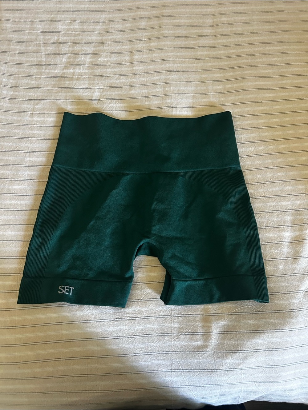 SET Active Deep Green High-Waist Athletic Bike Shorts